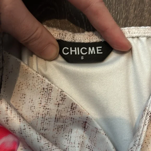 Chicme Red and Orange floral Pencil Skirt and Crop top set - Picture 2 of 4